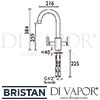 Bristan Artisan Sink Mixer Water Filter Tap Dimensions
